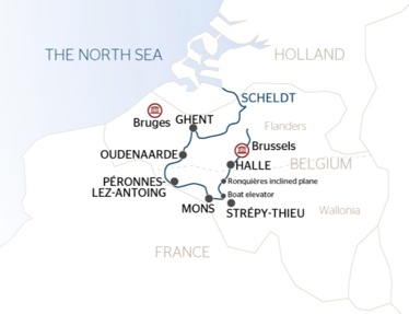 map Ghent to Halle